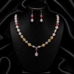 Multicolour Tourmaline Necklace 925 Silver