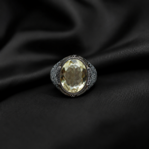 Citrine Statement Ring 925 silver