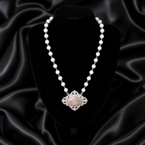 White Quartz Antique Necklace 925 Silver