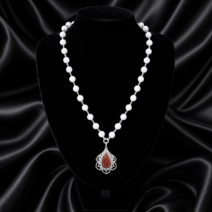 White Quartz Antique Necklace 925 Silver