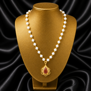 White Quartz Antique Necklace 925 Silver