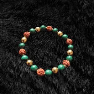 Earth & Energy: Hematite, Malachite & Rudraksha Bead Bracelet