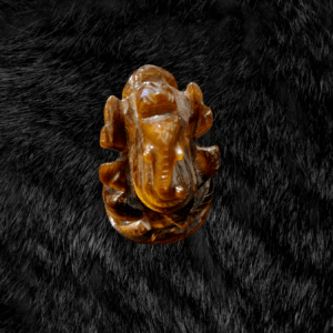 Divine Protection Tiger's Eye Ganesh Idol – Wisdom, Strength & Prosperity