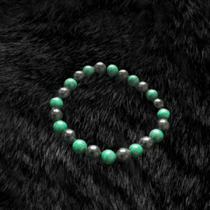 Guardian Energy: Black Onyx & Malachite Bead Bracelet