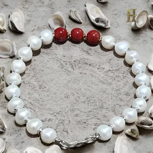 Pearl & Red Coral Bracelet