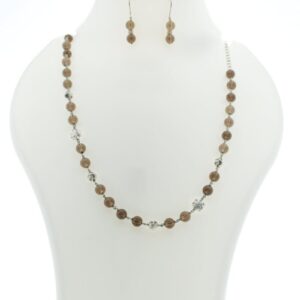 Smoky Quartz Necklace & Dangler Set